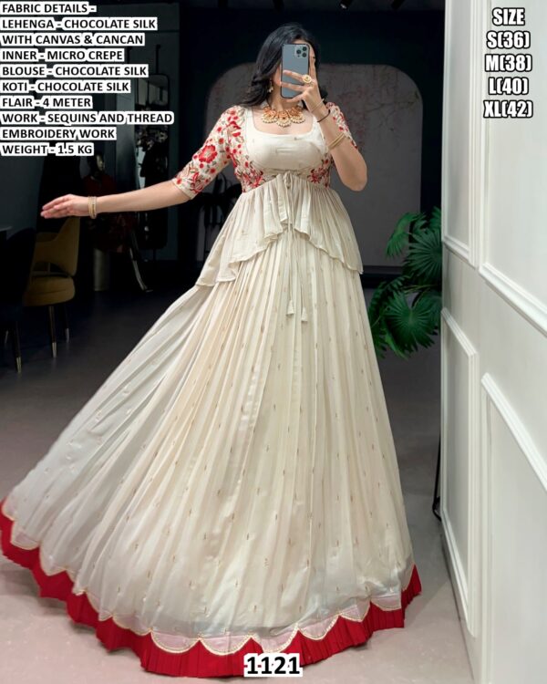 Chocolate Silk Designer Lehenga Choli With Koti