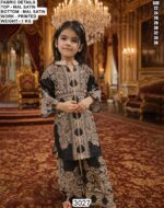 Kids Mal Satin Printed Top Bottom Set