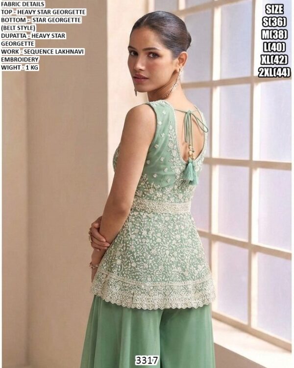 Premium Star Georgette Sequins Embroidery Suit