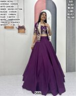 Stylish Chinon Lehenga With Jacket For Women