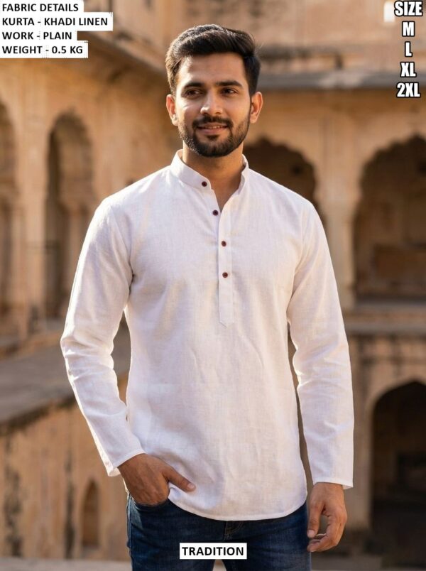 Elegant Khadi Linen Kurta For Casual Wear