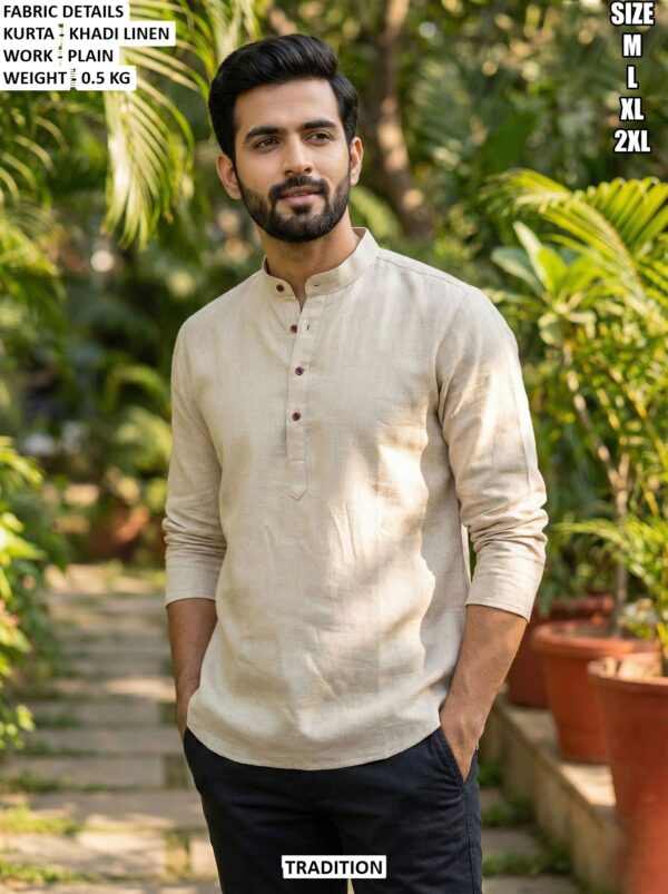 Elegant Khadi Linen Kurta For Casual Wear