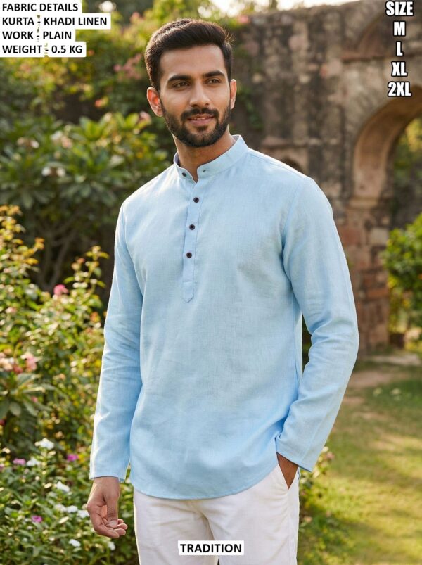 Elegant Khadi Linen Kurta For Casual Wear