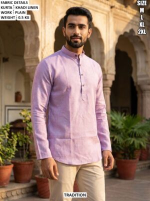 Elegant Khadi Linen Kurta For Casual Wear