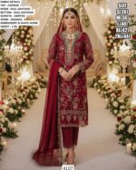 Chiffon Sequins Embroidery Suit With Dupatta