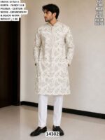 Men Kurta Pajama Set With Embroidery Work