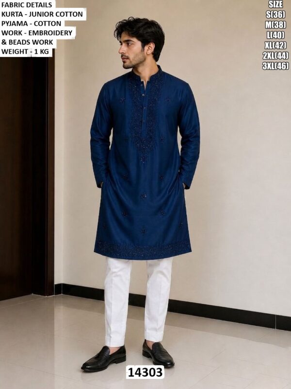Men Kurta Pajama Set With Embroidery Work