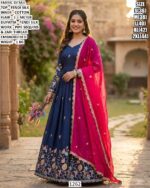 Traditional Designer Gown With Zari Work