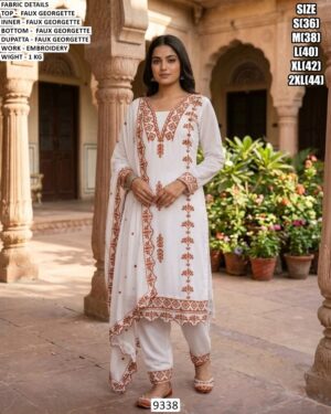 Faux Georgette Embroidery Suit With Dupatta