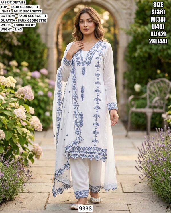 Faux Georgette Embroidery Suit With Dupatta