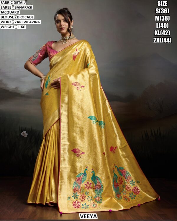 Premium Banarasi Jacquard Saree With Brocade Blouse