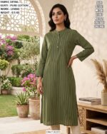 Elegant Lining Work Kurti For Office Wear