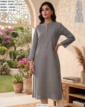 Elegant Lining Work Kurti For Office Wear