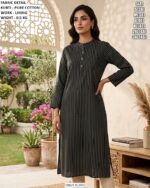 Elegant Lining Work Kurti For Office Wear
