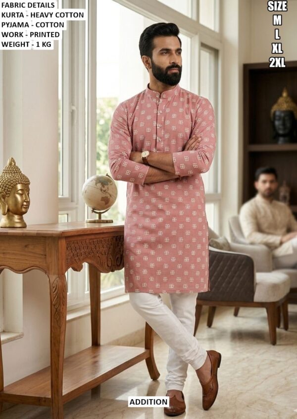 Designer Printed Kurta Set For Men
