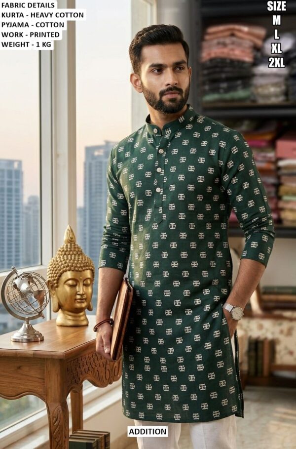 Designer Printed Kurta Set For Men