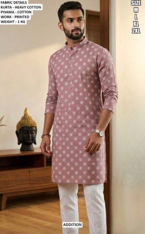 Designer Printed Kurta Set For Men