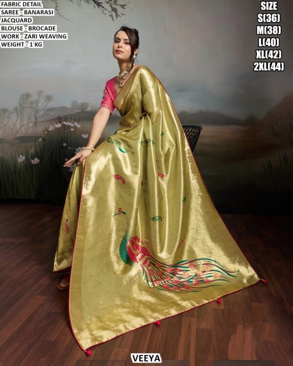 Premium Banarasi Jacquard Saree With Brocade Blouse