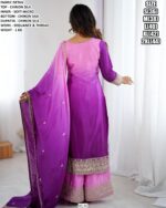 Heavy Thread Work Suit With Chinon Silk Dupatta