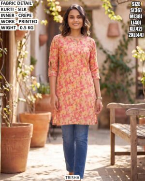 Premium Silk Printed Kurti For Women