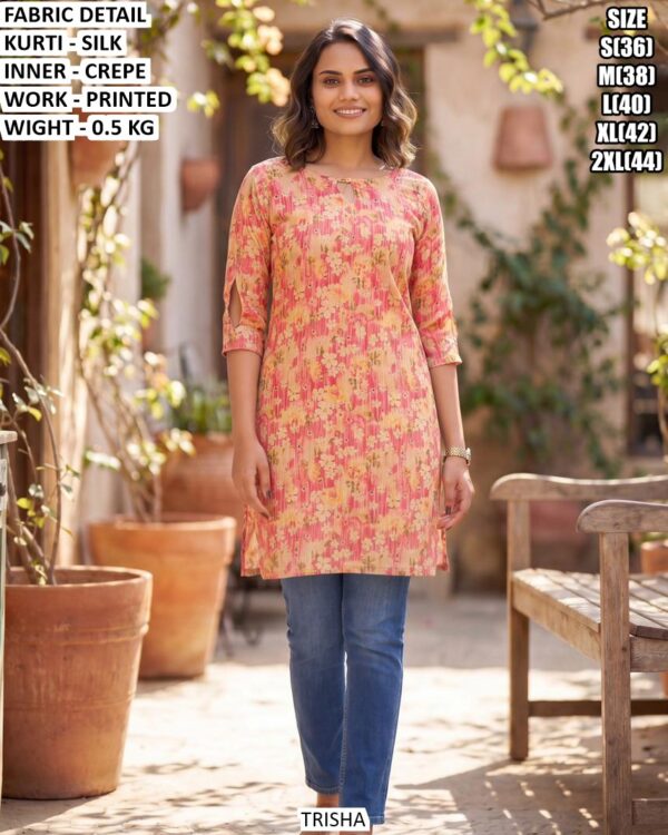 Premium Silk Printed Kurti For Women