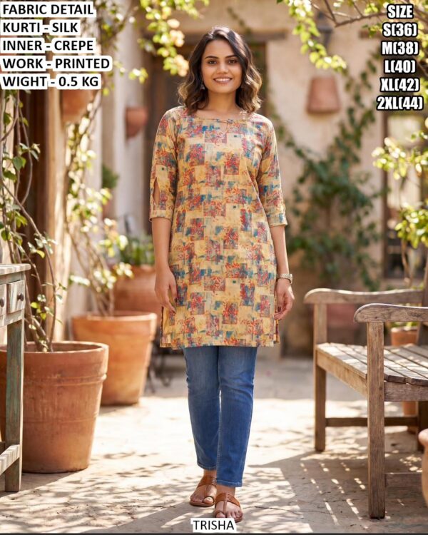 Premium Silk Printed Kurti For Women
