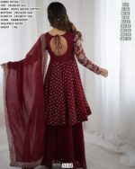 Designer Crunchy Silk Suit With Dupatta