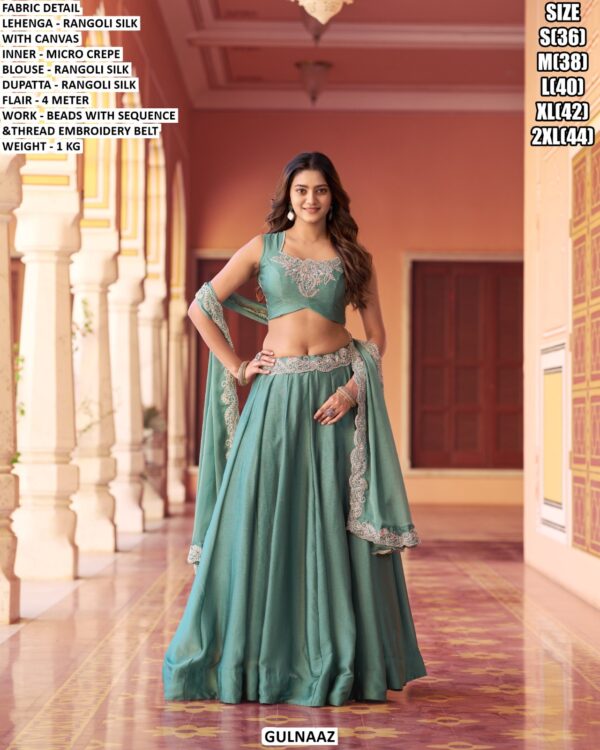 Elegant Sequence Embroidery Lehenga Set