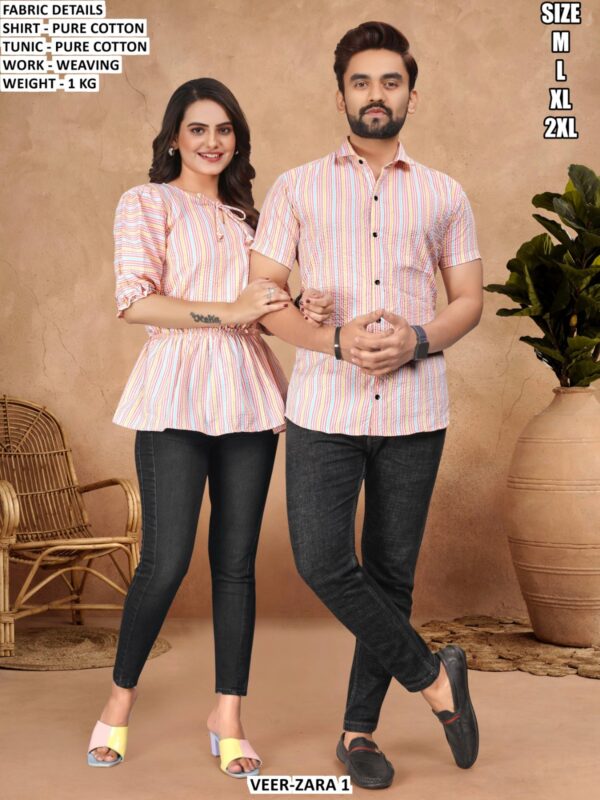 Trendy Pure Cotton Shirt For Men And Tunic For Women
