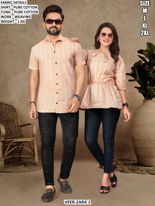 Trendy Pure Cotton Shirt For Men And Tunic For Women