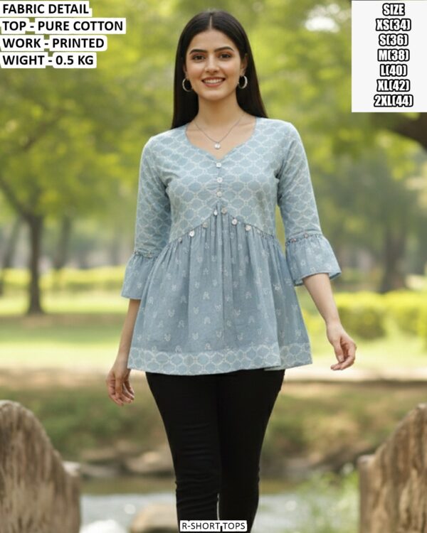 Designer Printed Cotton Top For Daily Styling