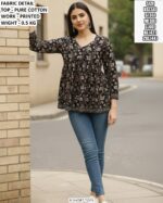 Designer Printed Cotton Top For Daily Styling
