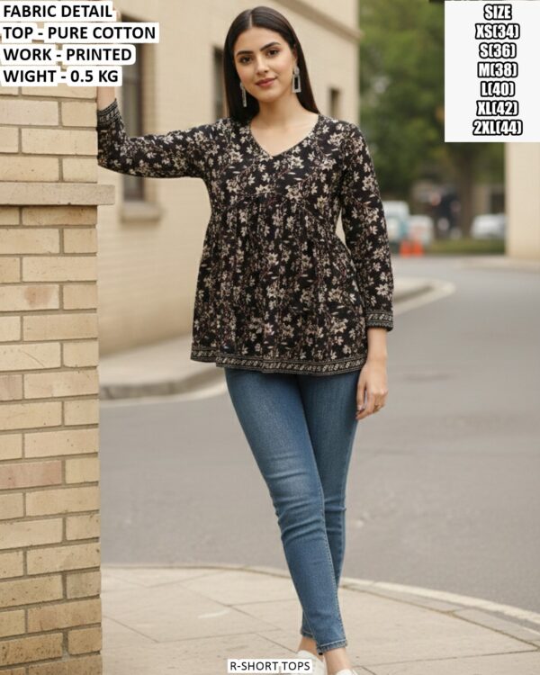 Designer Printed Cotton Top For Daily Styling