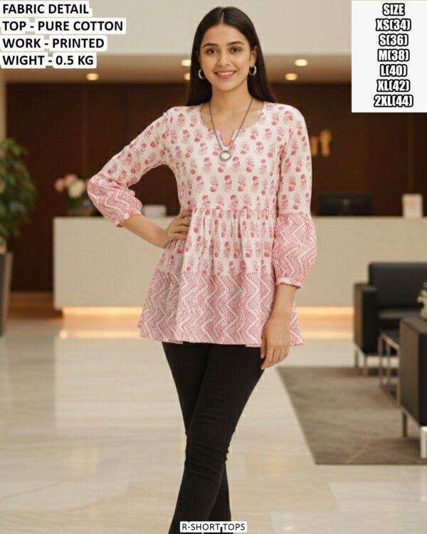 Designer Printed Cotton Top For Daily Styling