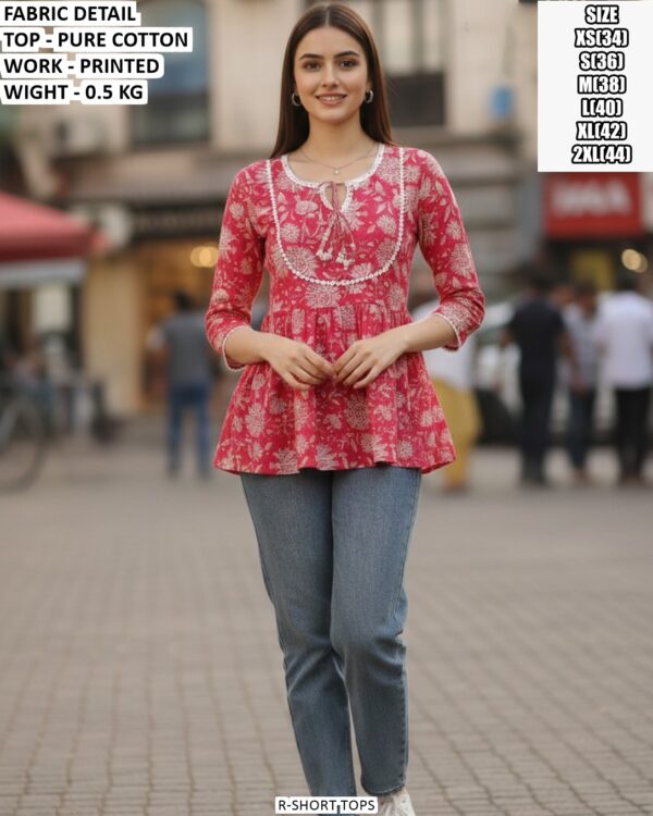 Designer Printed Cotton Top For Daily Styling