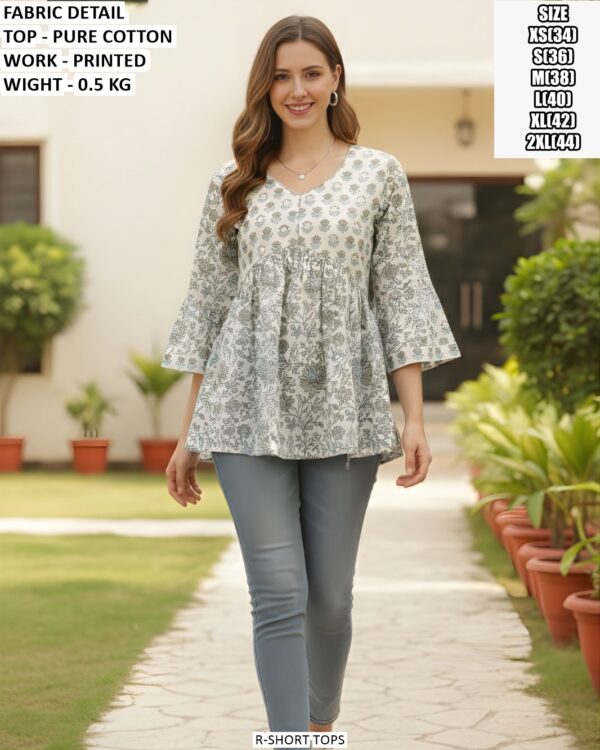 Designer Printed Cotton Top For Daily Styling