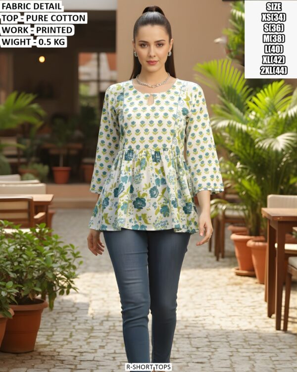 Designer Printed Cotton Top For Daily Styling