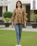 Designer Printed Cotton Top For Daily Styling