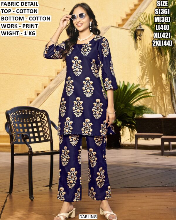 Stylish Cotton Top Bottom Set For Casual Look
