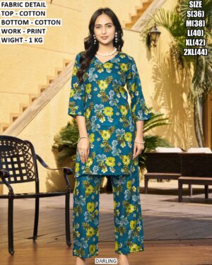Stylish Cotton Top Bottom Set For Casual Look