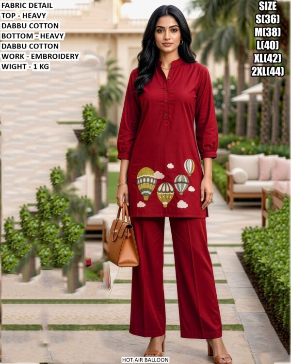 Elegant Heavy Dabbu Cotton Co-Ord Set