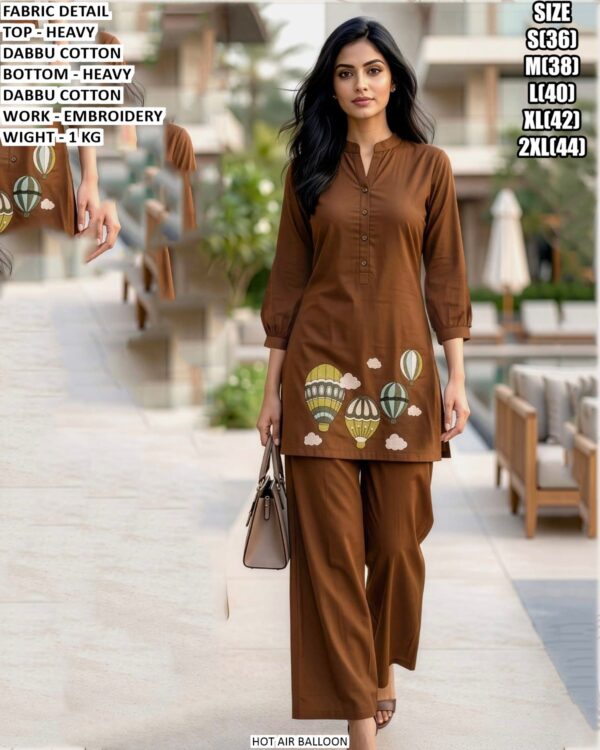 Elegant Heavy Dabbu Cotton Co-Ord Set