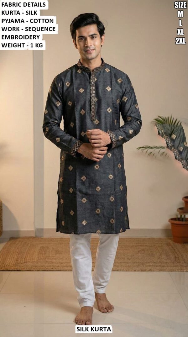 Trendy Men Ethnic Wear Silk Kurta