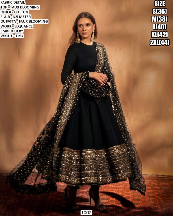 Faux Blooming Ethnic Gown Set With Dupatta