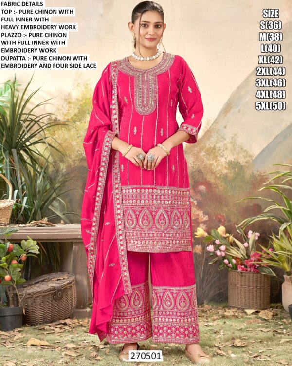 Stylish Pure Chinon Party Wear Suit Set