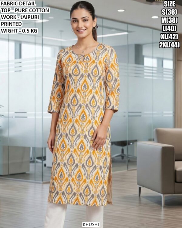 Pure Cotton Jaipuri Printed Kurti