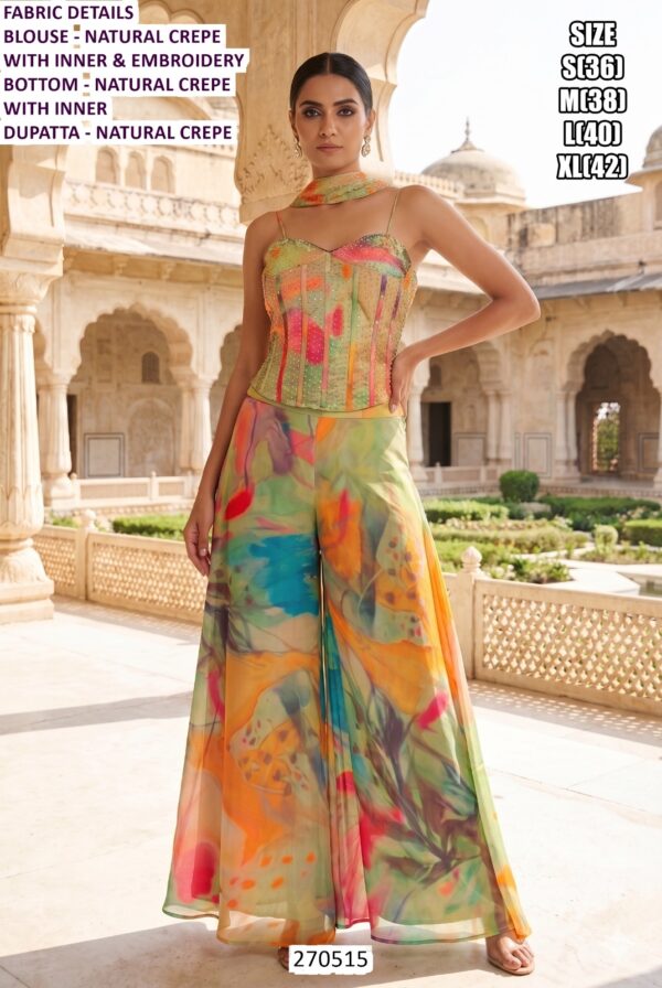 Party Wear Women Ethnic Outfit With Dupatta And Shrug