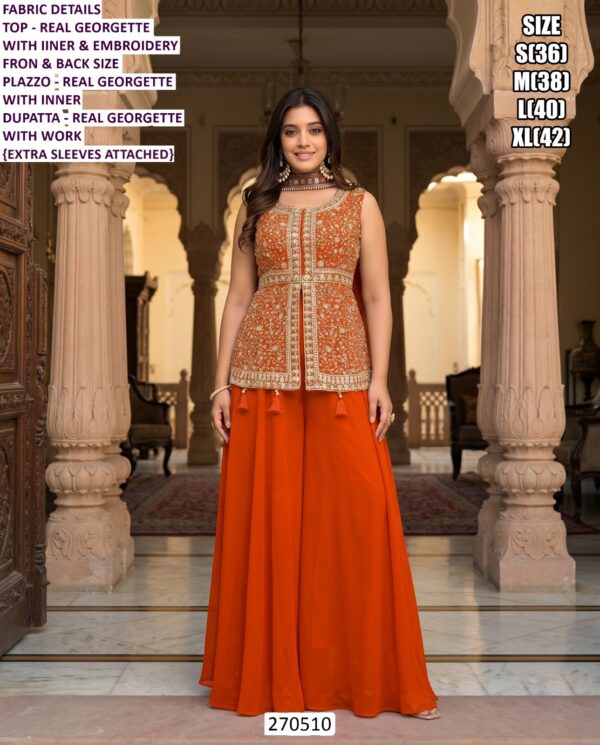 Party Wear Women Ethnic Outfit With Dupatta And Shrug