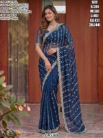 Designer Beads Sequins Embroidery Saree