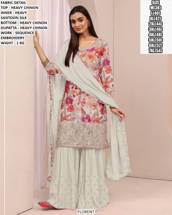 Stylish Heavy Chinon Party Wear Suit Set